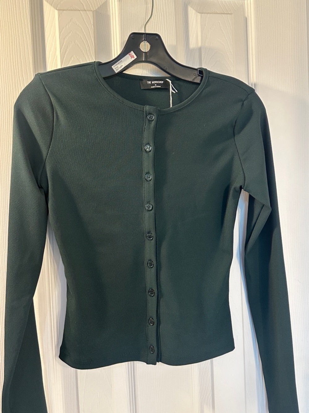 Workshop Republic Clothing Dark Green Long-Sleeve Button-Up Top. NWT sm and Med